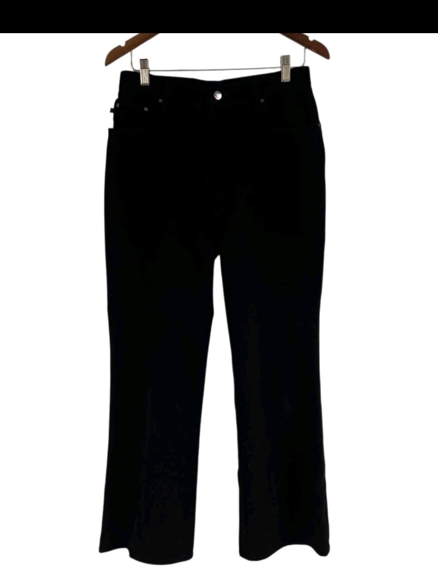 Vtg Lauren Jeans Co Ralph Black Velvet Nicole Wide Leg Bootcut Pants Size 6